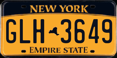 NY license plate GLH3649