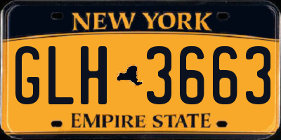 NY license plate GLH3663