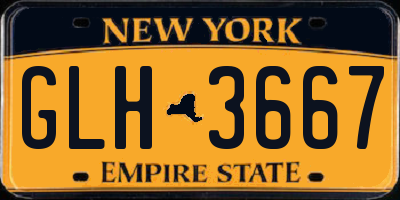 NY license plate GLH3667