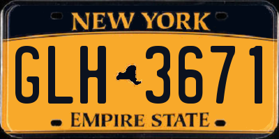NY license plate GLH3671