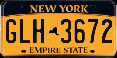 NY license plate GLH3672