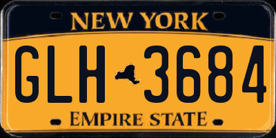 NY license plate GLH3684