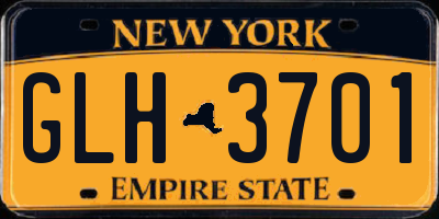 NY license plate GLH3701