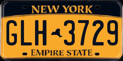NY license plate GLH3729
