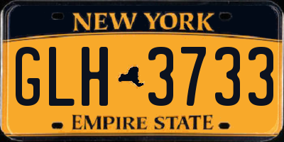 NY license plate GLH3733