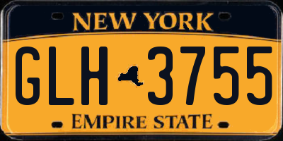 NY license plate GLH3755