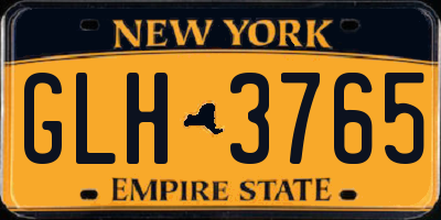 NY license plate GLH3765