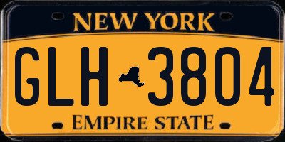 NY license plate GLH3804