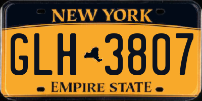 NY license plate GLH3807
