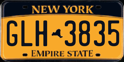 NY license plate GLH3835