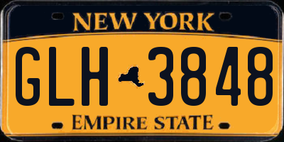 NY license plate GLH3848