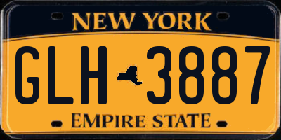 NY license plate GLH3887