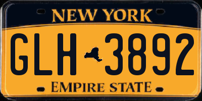 NY license plate GLH3892