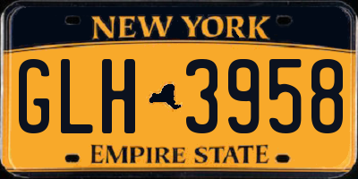 NY license plate GLH3958