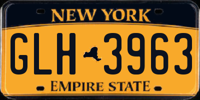 NY license plate GLH3963