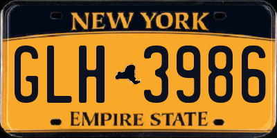NY license plate GLH3986
