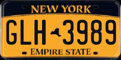 NY license plate GLH3989