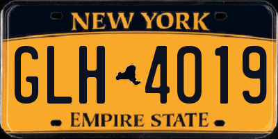 NY license plate GLH4019