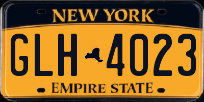 NY license plate GLH4023