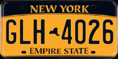 NY license plate GLH4026