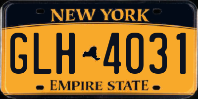 NY license plate GLH4031