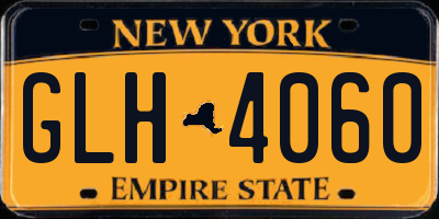 NY license plate GLH4060