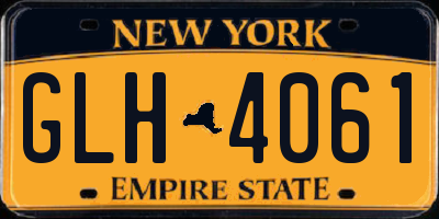 NY license plate GLH4061