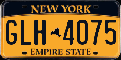 NY license plate GLH4075