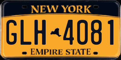 NY license plate GLH4081