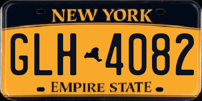 NY license plate GLH4082