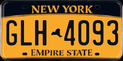 NY license plate GLH4093