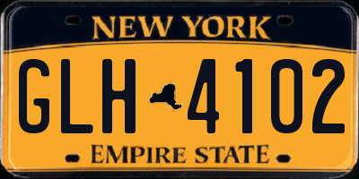 NY license plate GLH4102