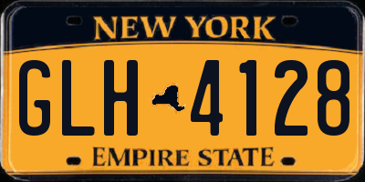 NY license plate GLH4128