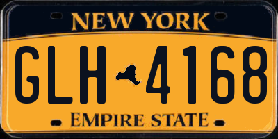 NY license plate GLH4168
