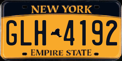 NY license plate GLH4192