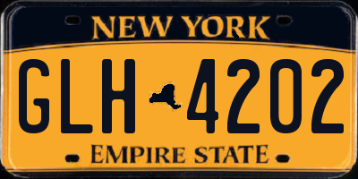 NY license plate GLH4202