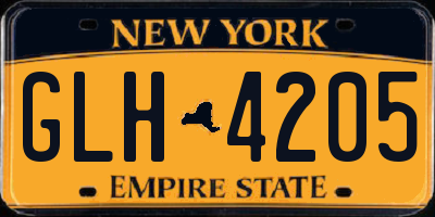 NY license plate GLH4205