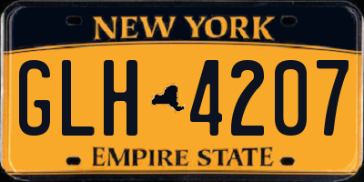 NY license plate GLH4207