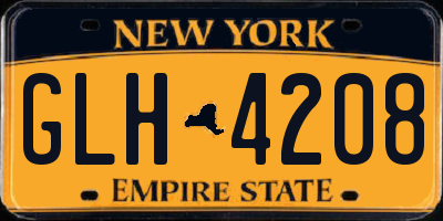 NY license plate GLH4208