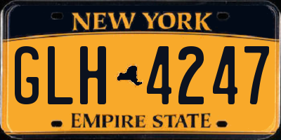 NY license plate GLH4247