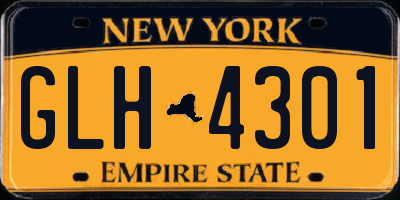 NY license plate GLH4301