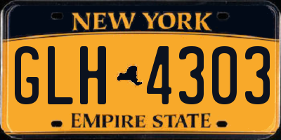 NY license plate GLH4303