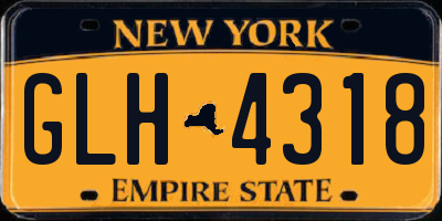 NY license plate GLH4318