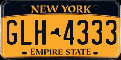 NY license plate GLH4333