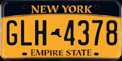 NY license plate GLH4378