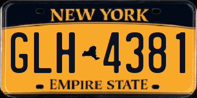 NY license plate GLH4381