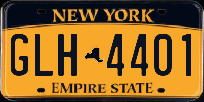 NY license plate GLH4401