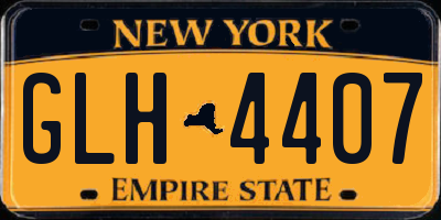 NY license plate GLH4407