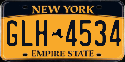 NY license plate GLH4534