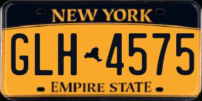 NY license plate GLH4575